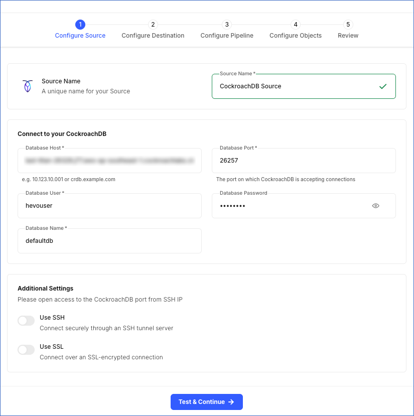 Configure CockroachDB