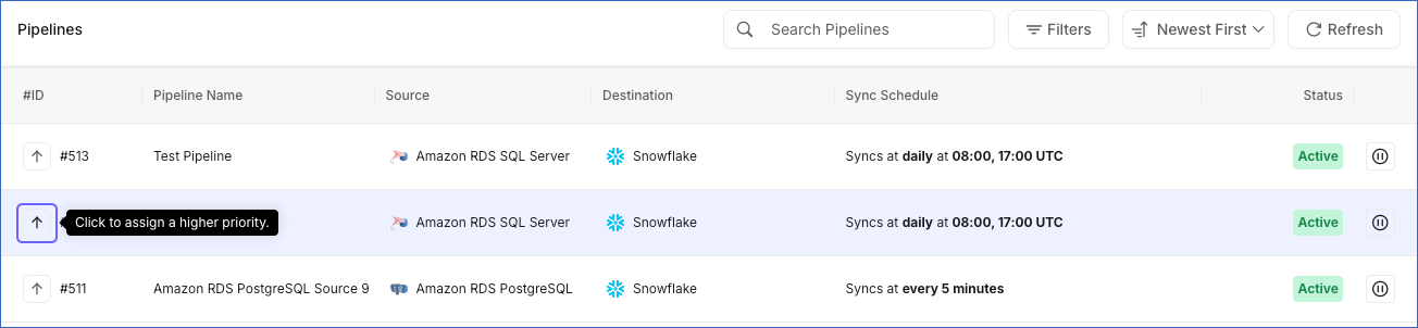 Pipeline List View
