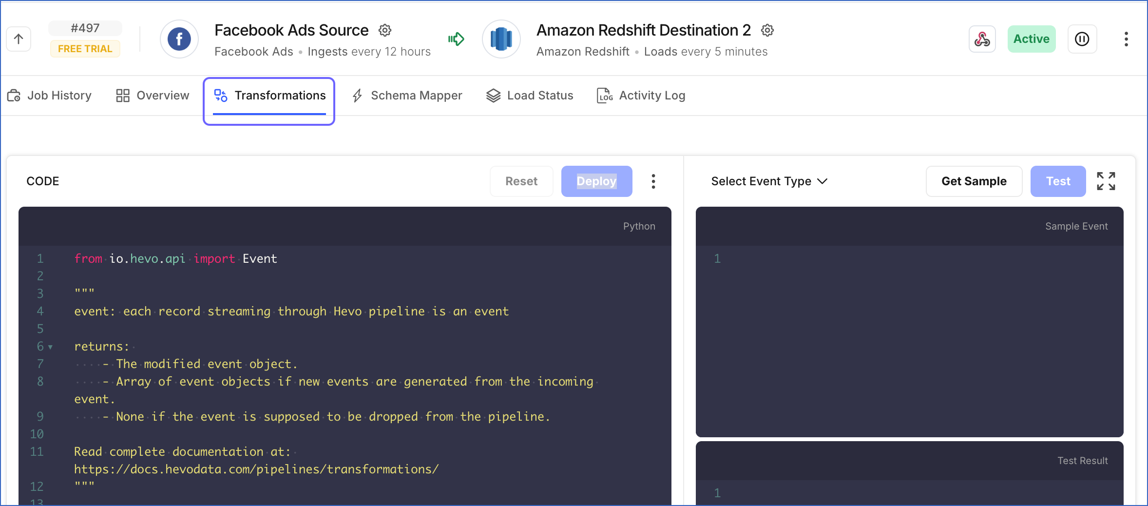 Python based Transformation interface