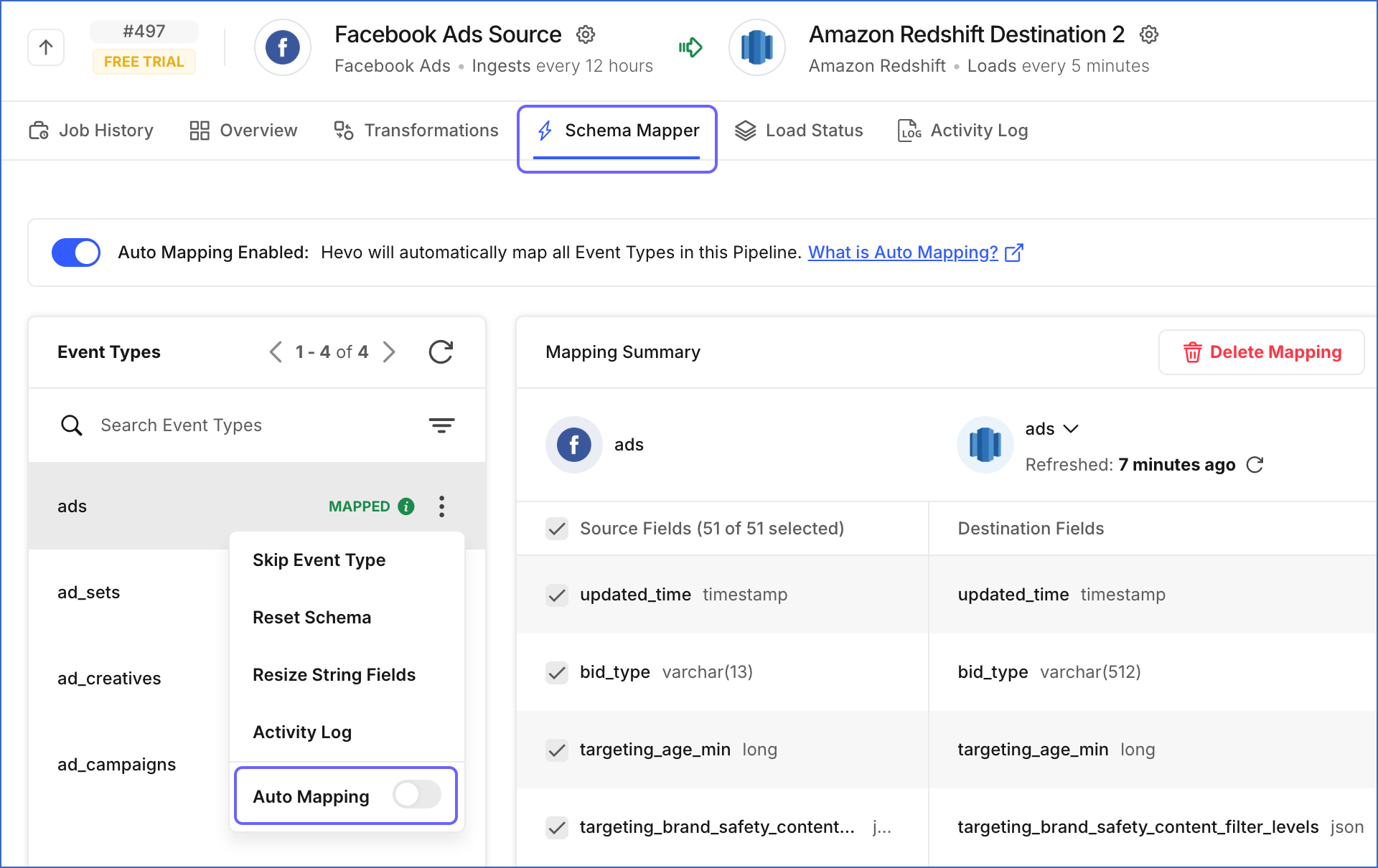 Disable the Auto Mapping option
