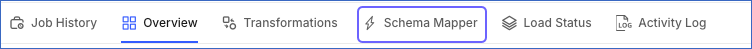 Schema Mapper Navigation bar