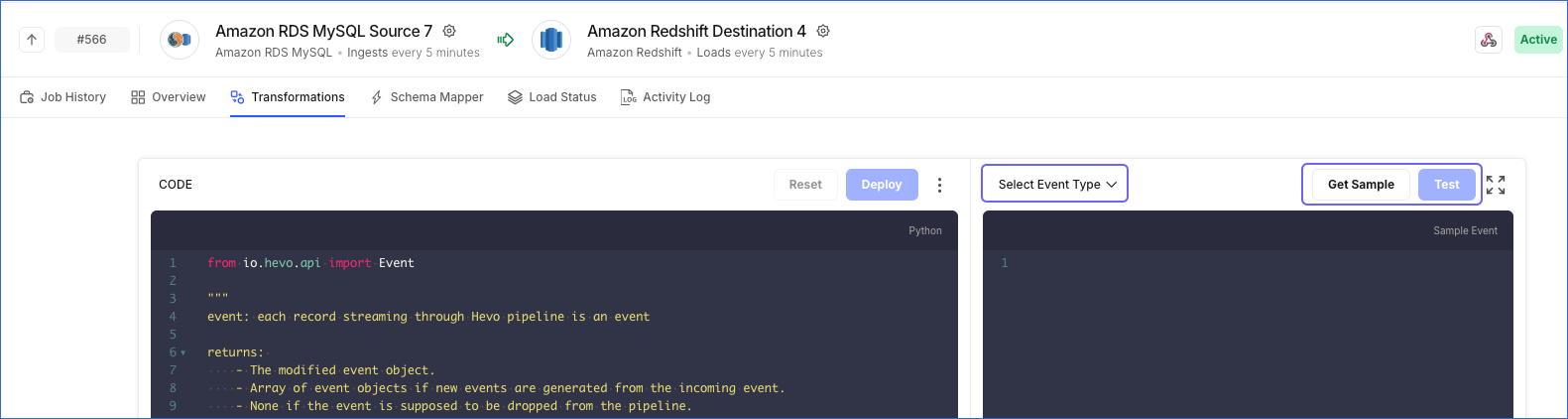 Select Event Type