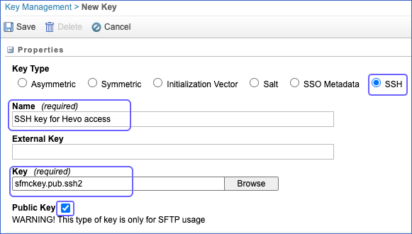 Specify SSH Details