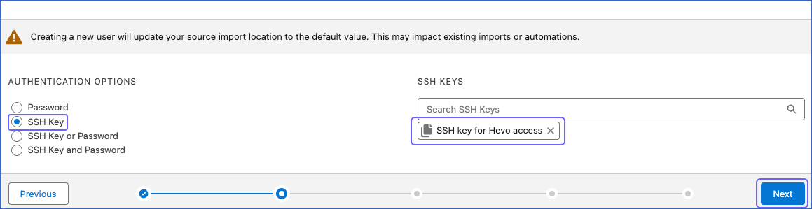 Select SSH Key
