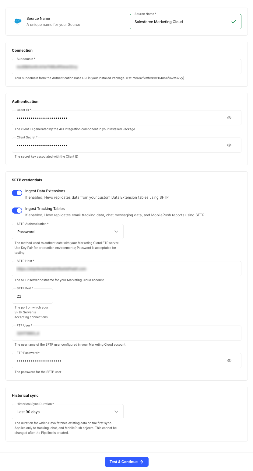 Configure SFMC Source