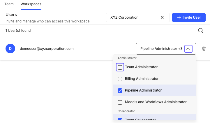 Role Drop-down