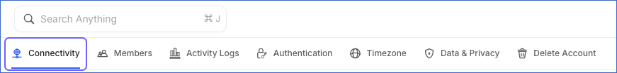 Connectivity tab