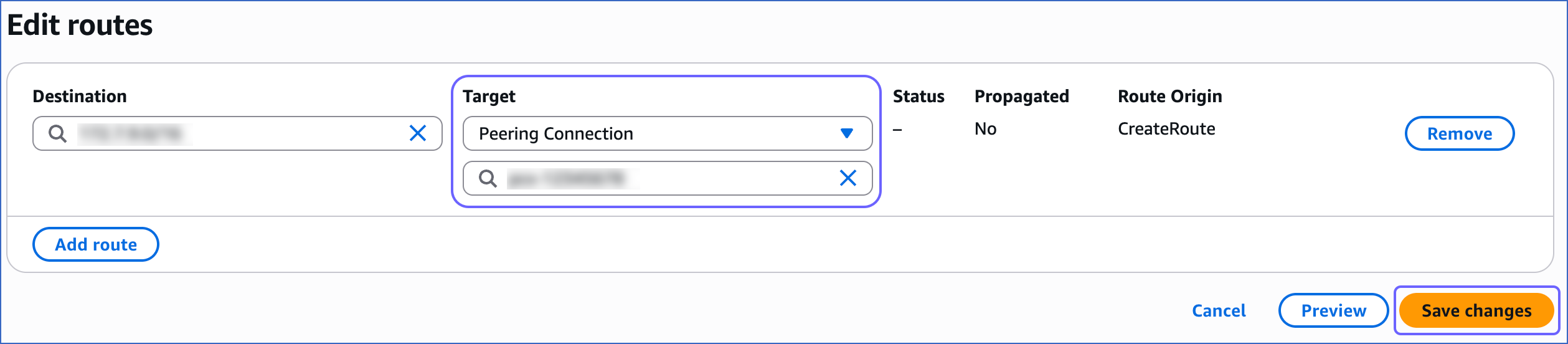 Add Peering Connection ID