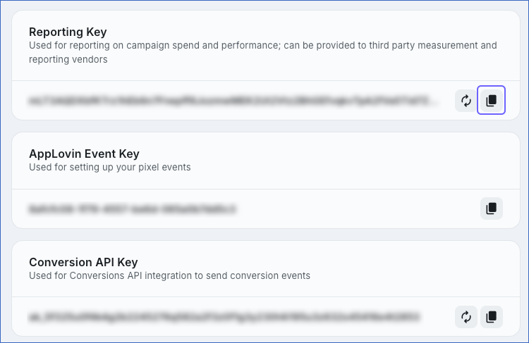 Copy Reporting Key