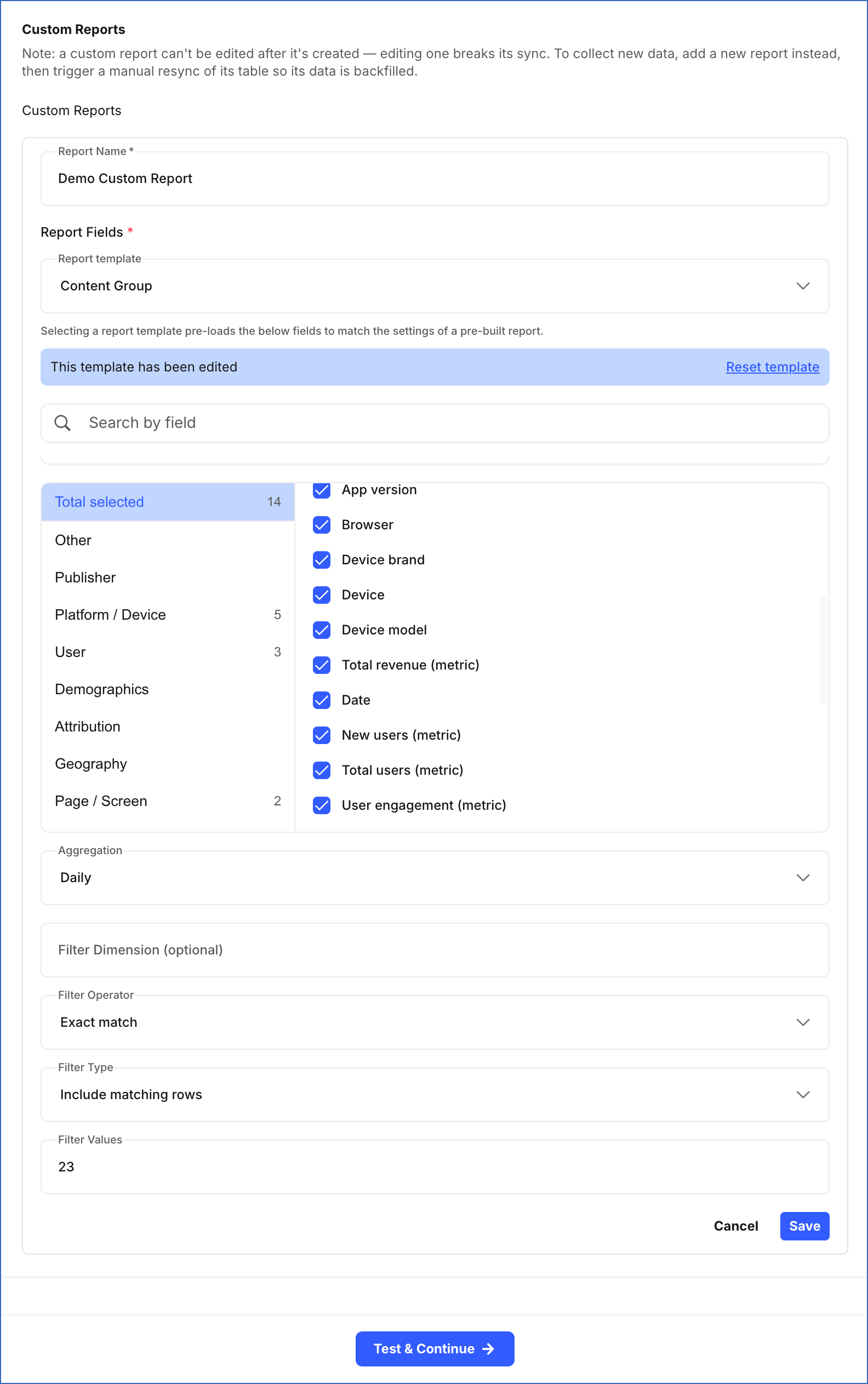 Custom Reports