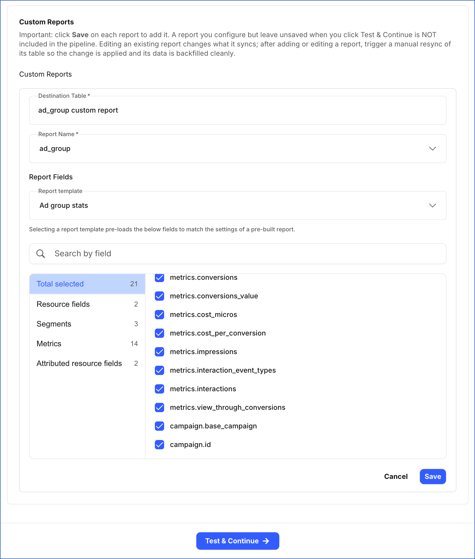 Custom Reports
