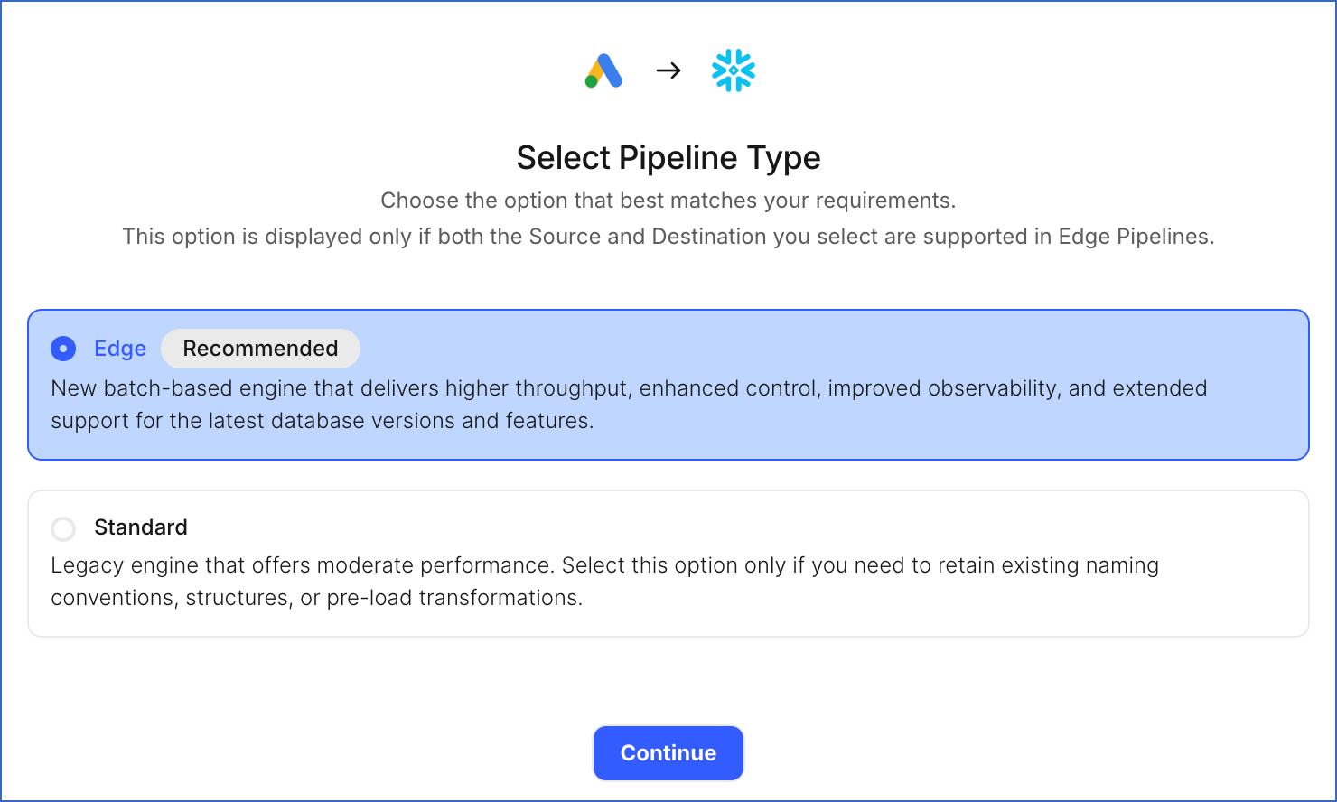 Select Pipeline Type