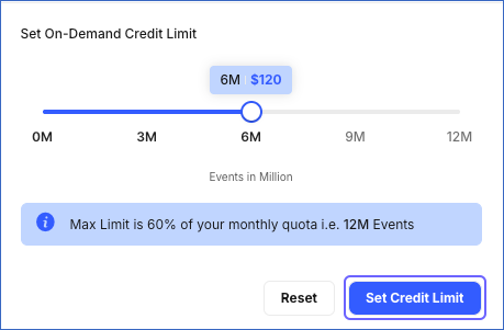 Set credit limit