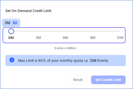 Set On-Demand Credit section