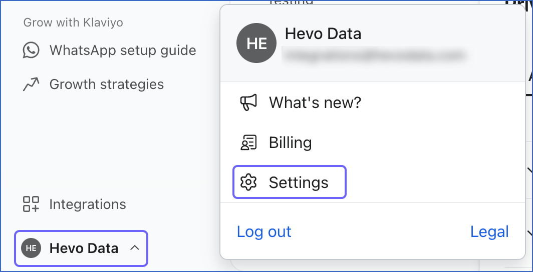Click Settings
