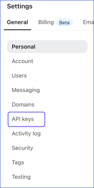Click API Keys