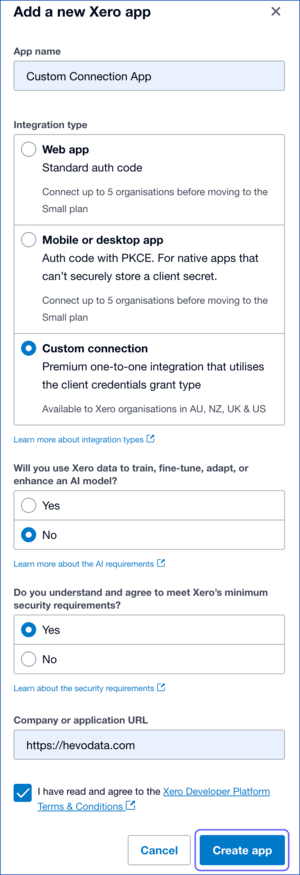 Add a New Xero App