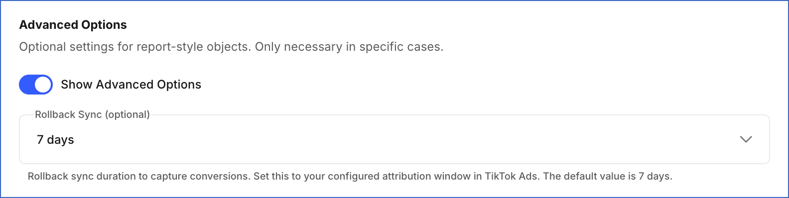 Advanced Options