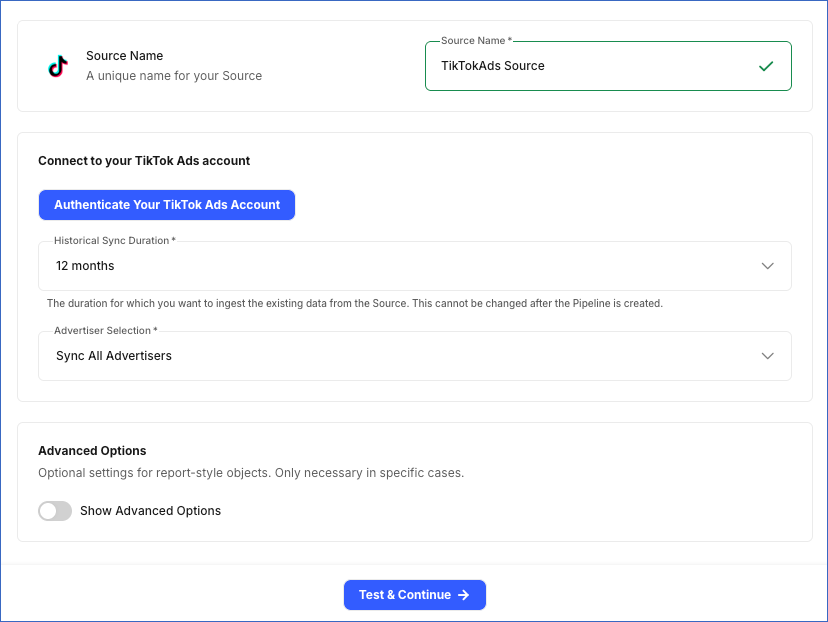 Connect to your TikTok Ads Account