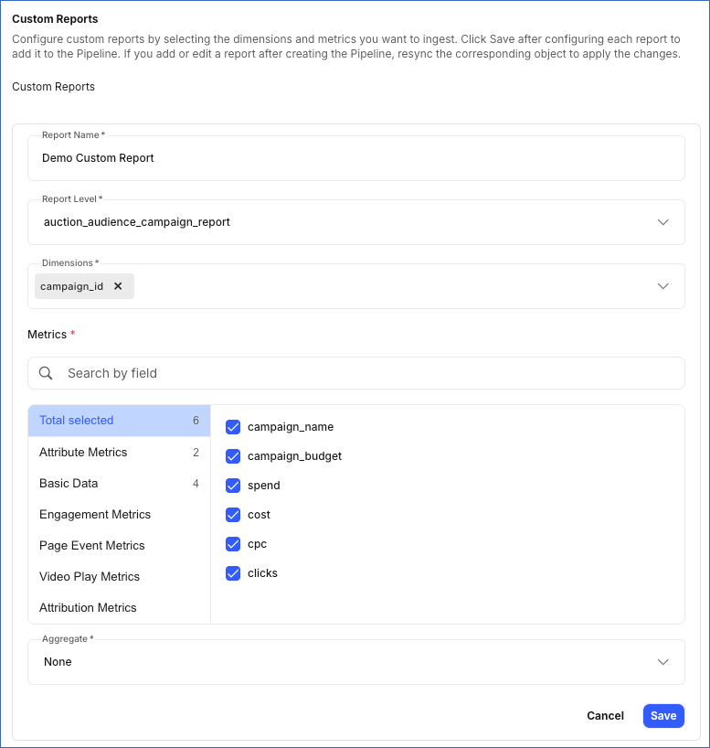 Custom reports