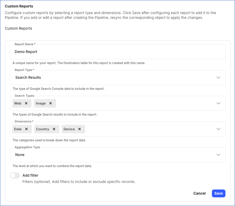 Custom Report