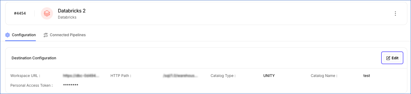 Edit the Destination Configuration