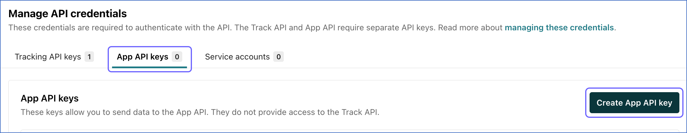Create App API key
