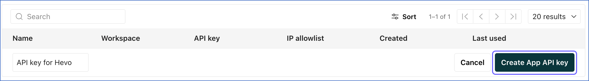 Name API key