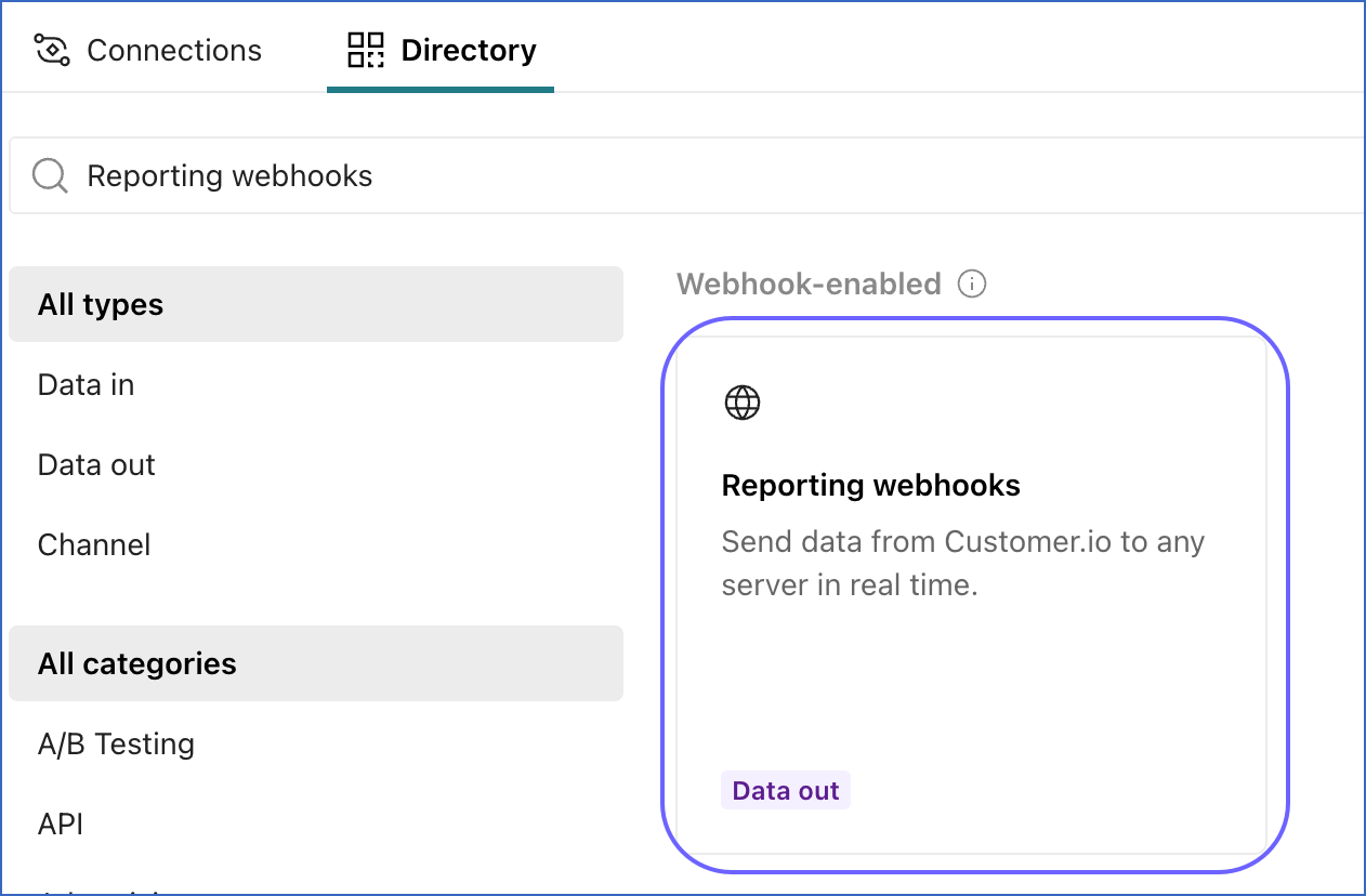 Reporting webhooks