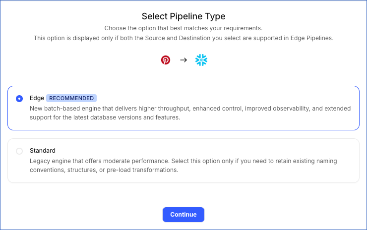 Select Pipeline Type