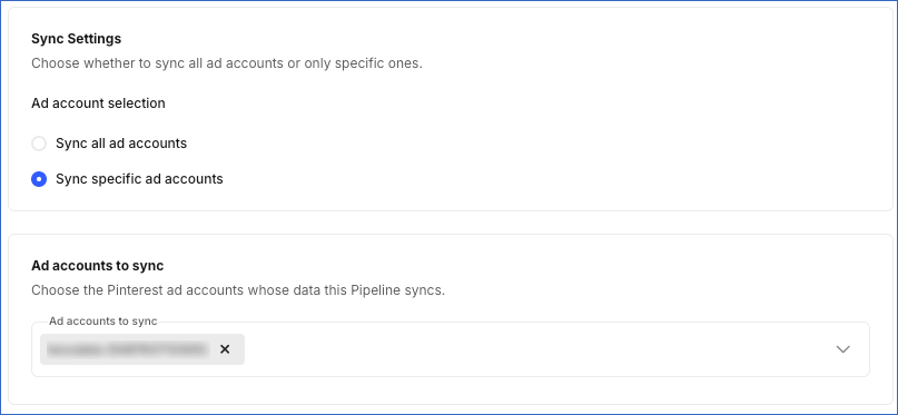 Ad accounts to sync