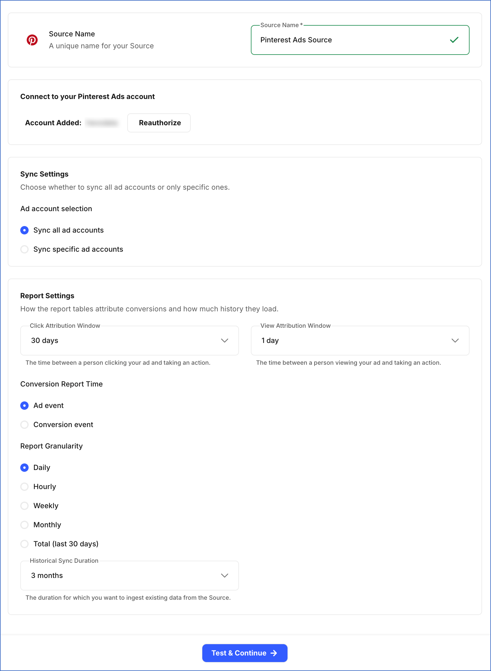 Configure Source