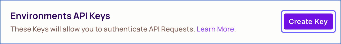 Create Environments API Key