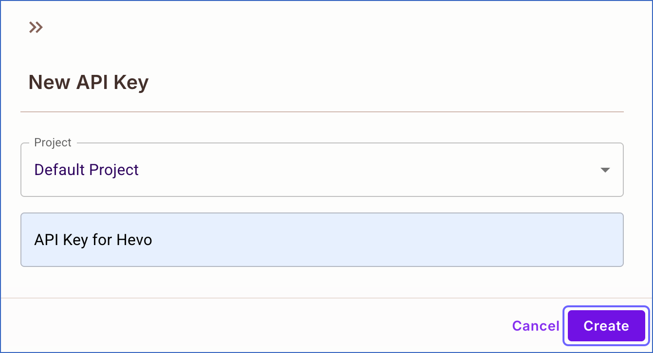 New Project API Key
