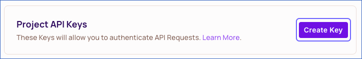 Create Project API Key