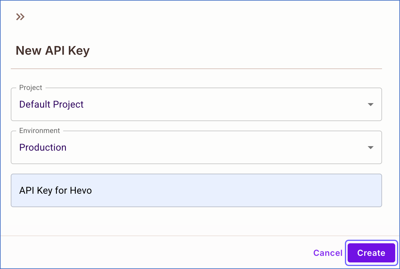New Environments API Key