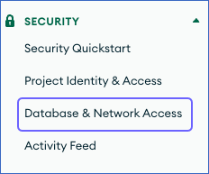 Database & Network Access