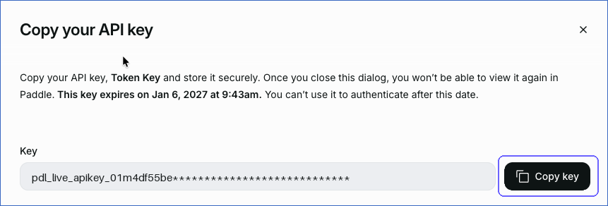 Copy API Key