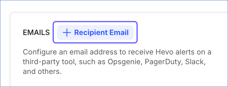 Click Add Recipient Email