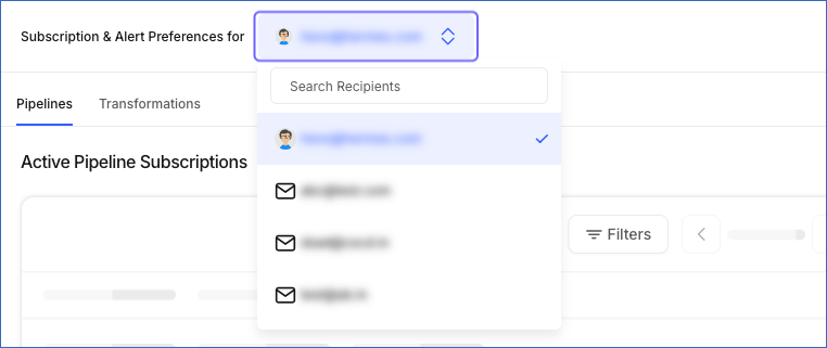 Select Subscription Recipient