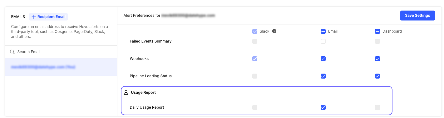 billing notification alert preference