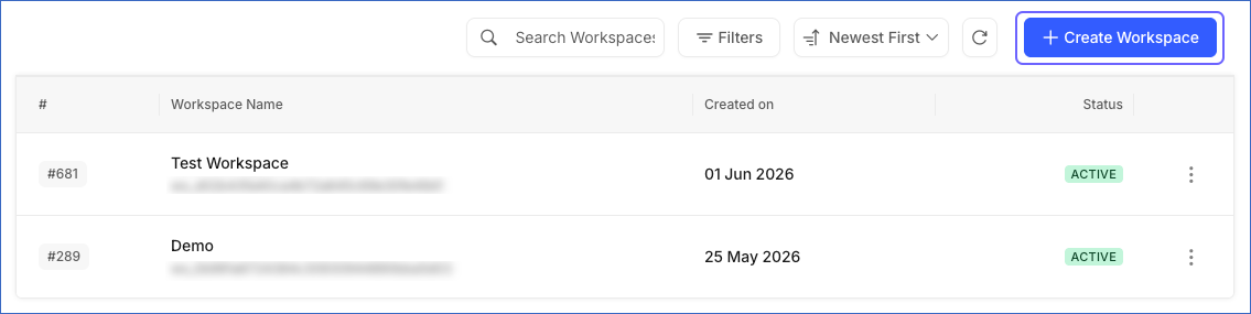 Click Create Workspace
