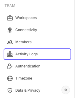 Settings sidebar