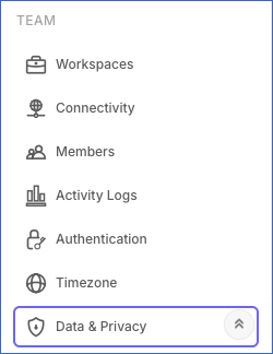 Settings sidebar