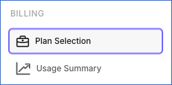Settings sidebar