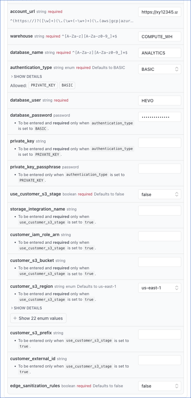 Version 1 Config Fields Plain