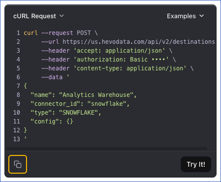 cURL Copy Icon