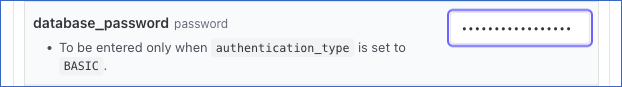 Version 1 Database Password