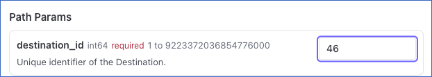 Version 1 Path Params Destination ID