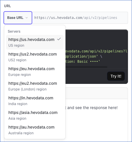 Base URL Dropdown